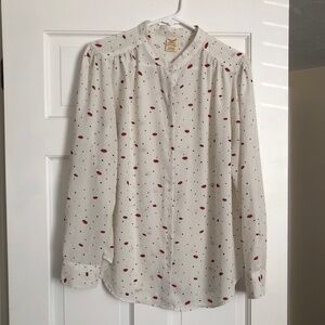Faded Glory off-white lipstick blouse • women’s L